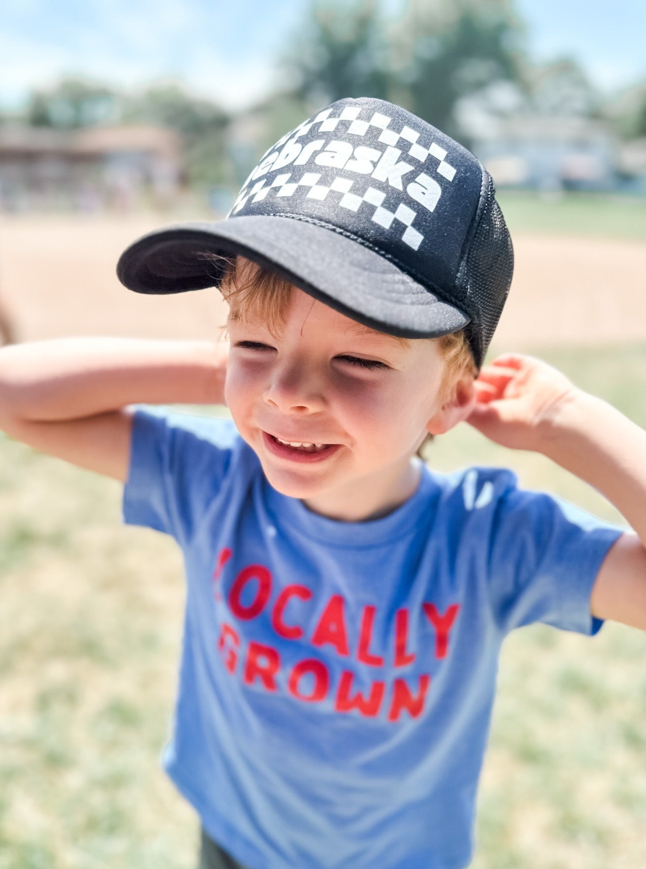 Nebraska Check Trucker Hat